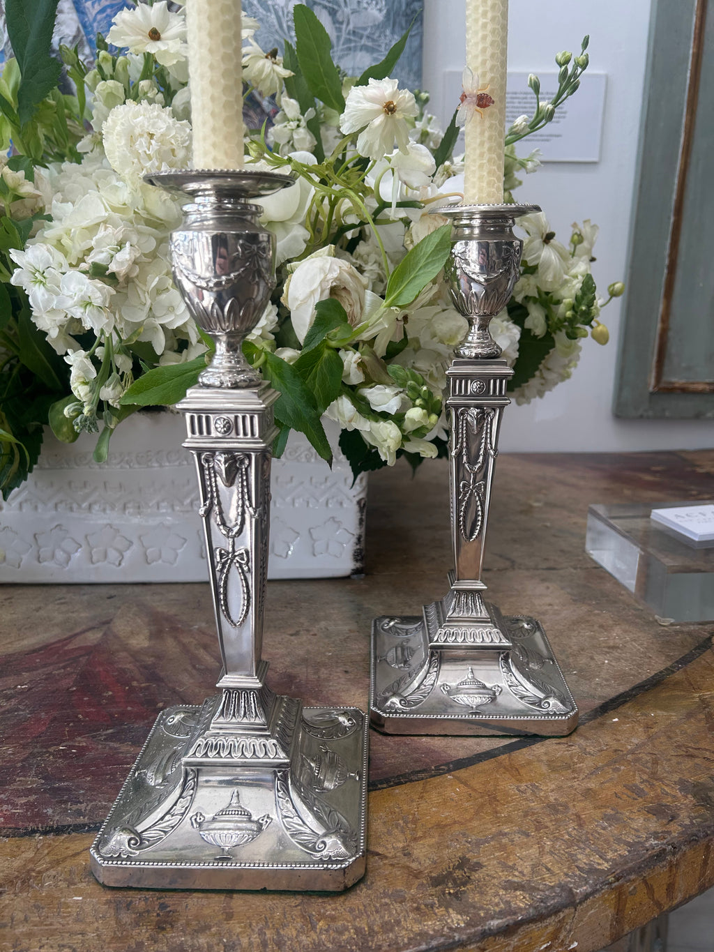 Pair of Edwardian Mappin & Webb Sterling Silver Candlesticks
