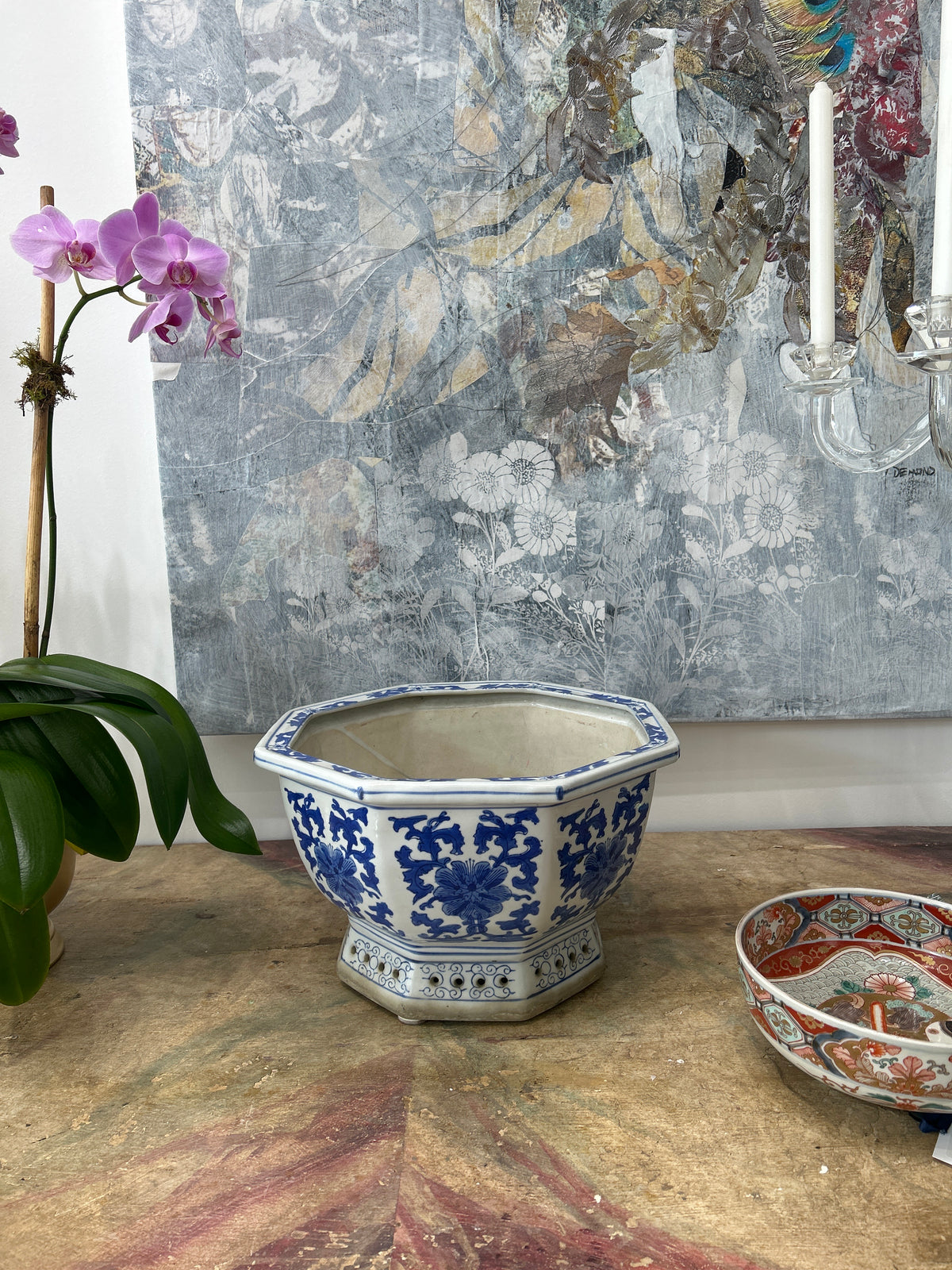 VINTAGE BLUE & WHITE JARDINIÈRE