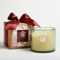 Lux Fragrances Tweed 13 oz Candle in Green Glass with Bow