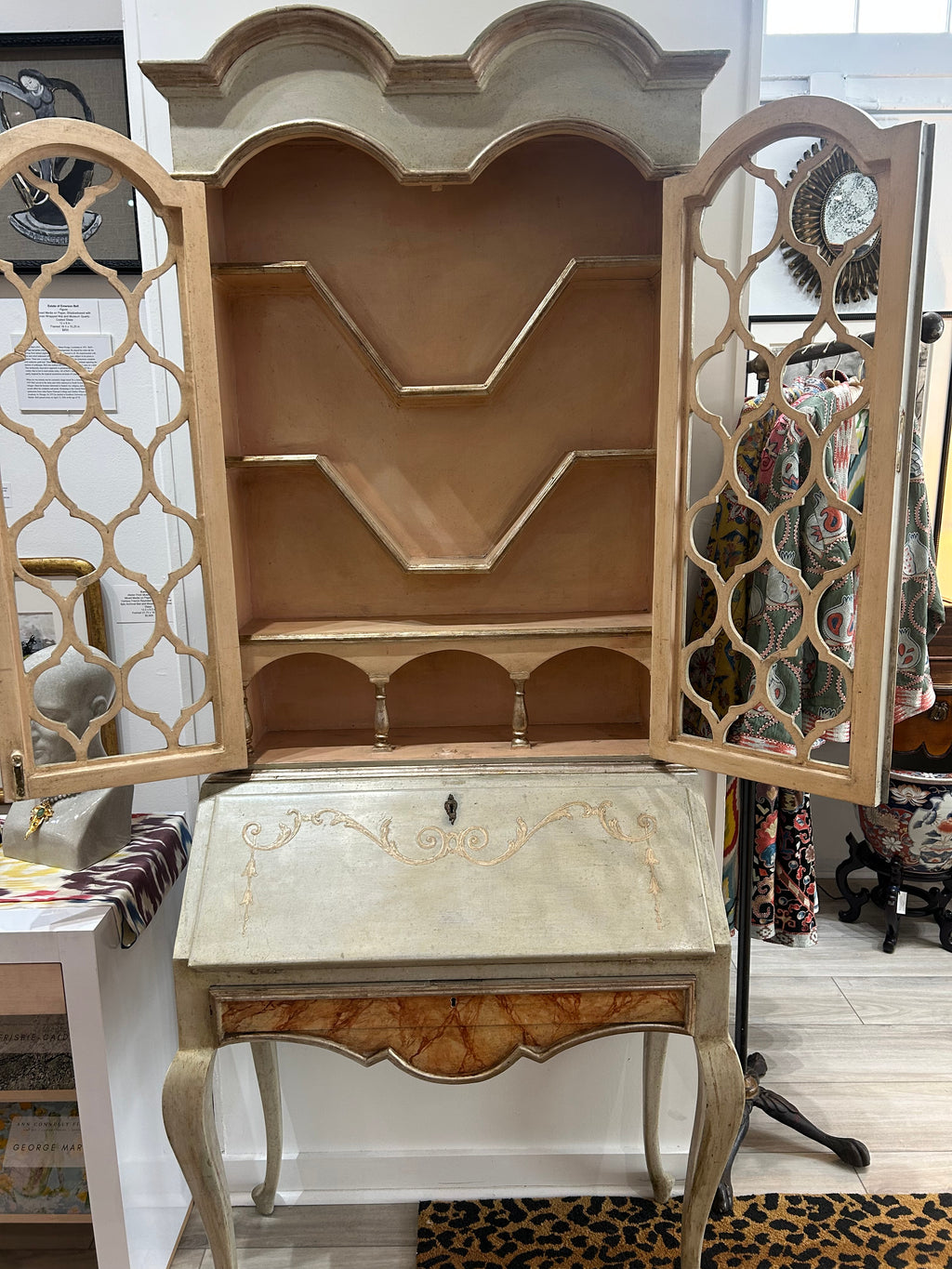 ITALIAN PAINTED BUREAU BOOKCASE