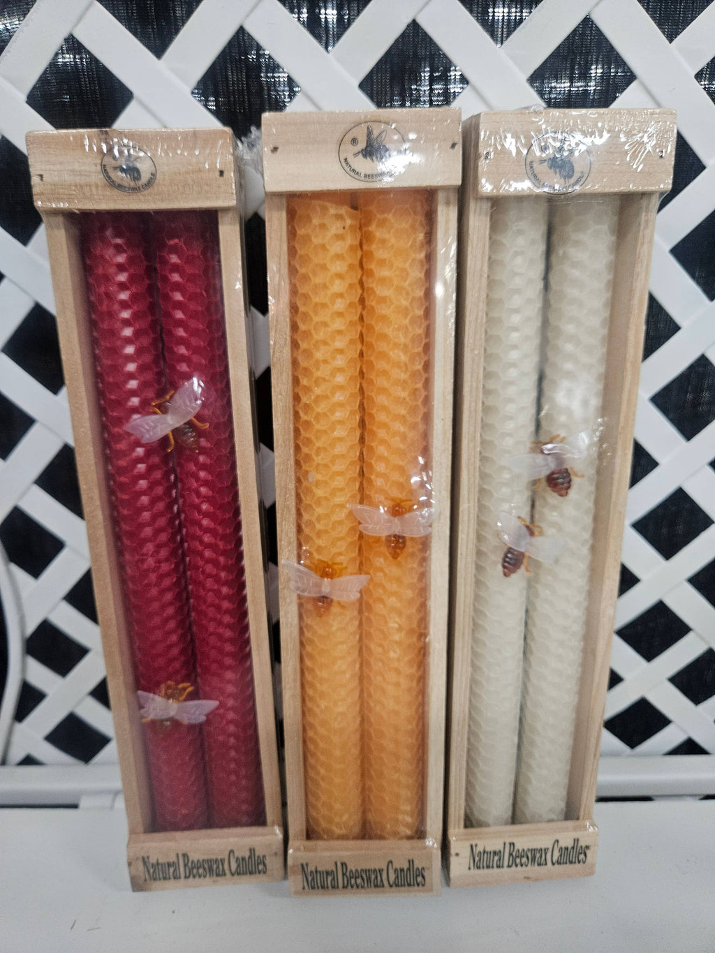 10" Bee's Wax Taper Candle Pack of 2: White