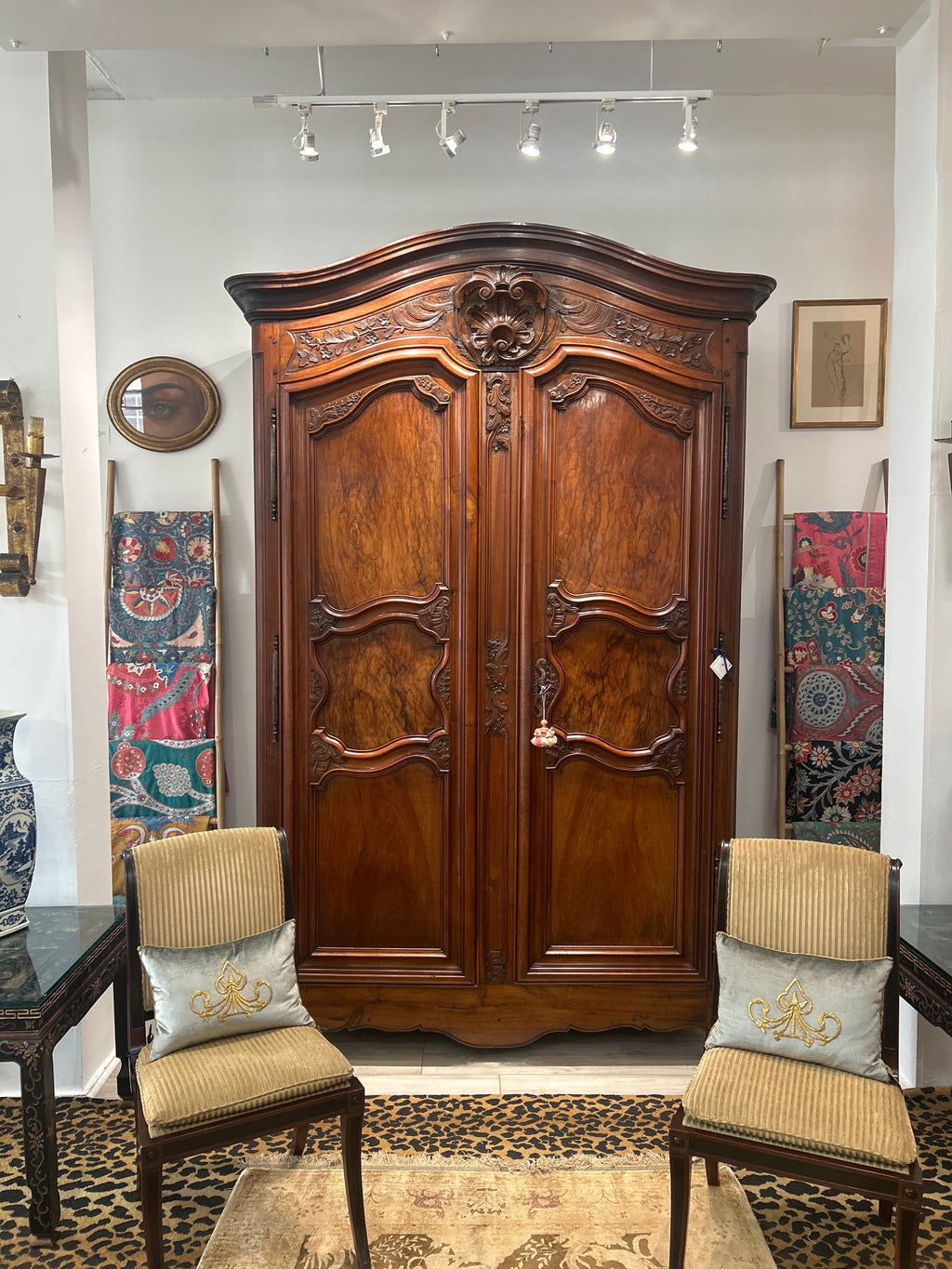 MONUMENTAL FRENCH LYONNAIS CARVED WALNUT ARMOIRE