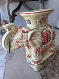 Vintage Chinese Glazed Ceramic Elephant Garden Stool