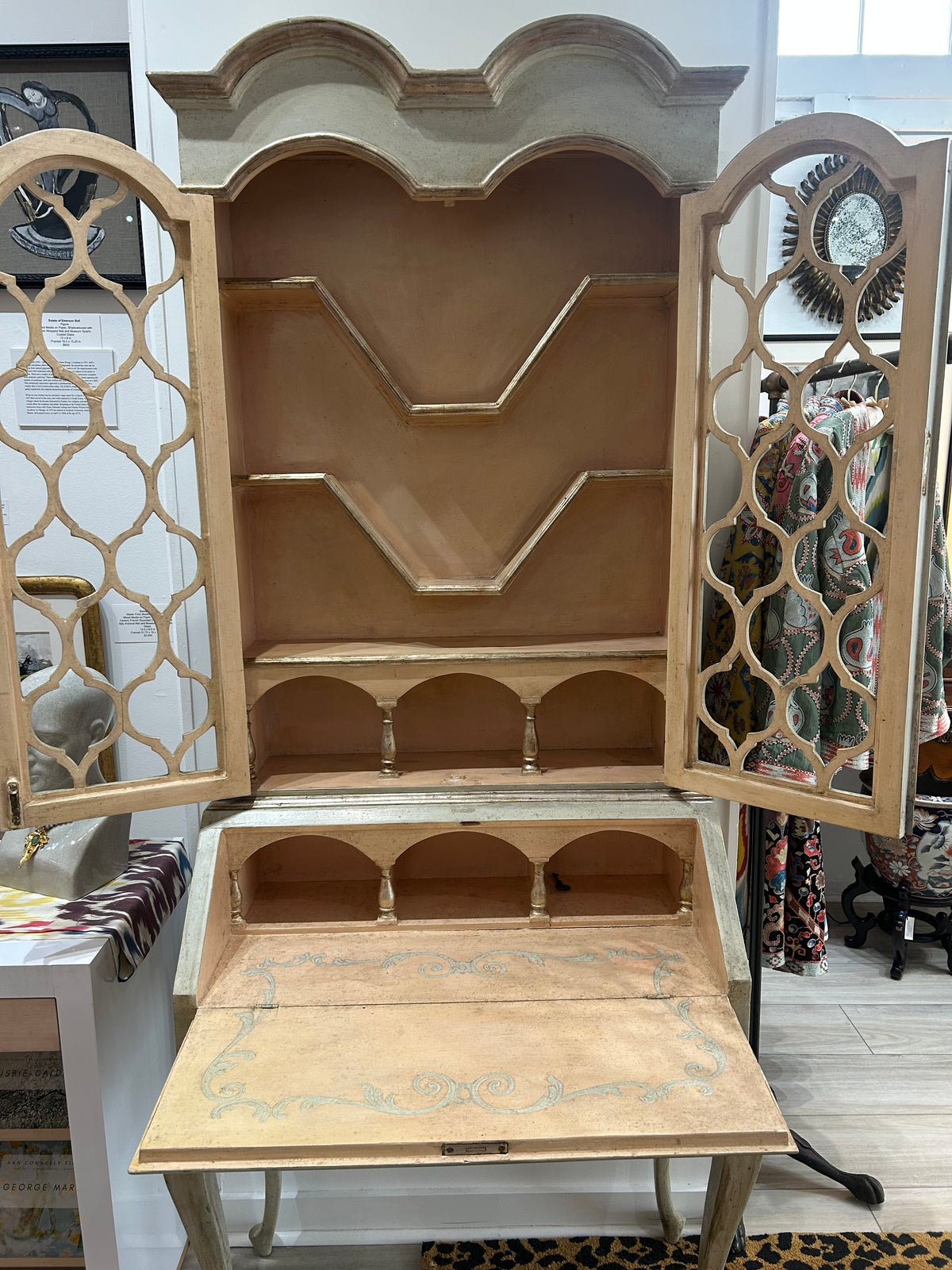 ITALIAN PAINTED BUREAU BOOKCASE