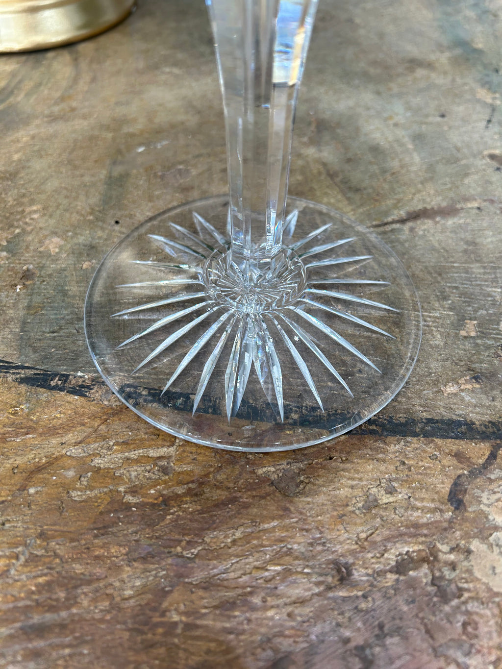 Antique hand-cut crystal pedestal compote