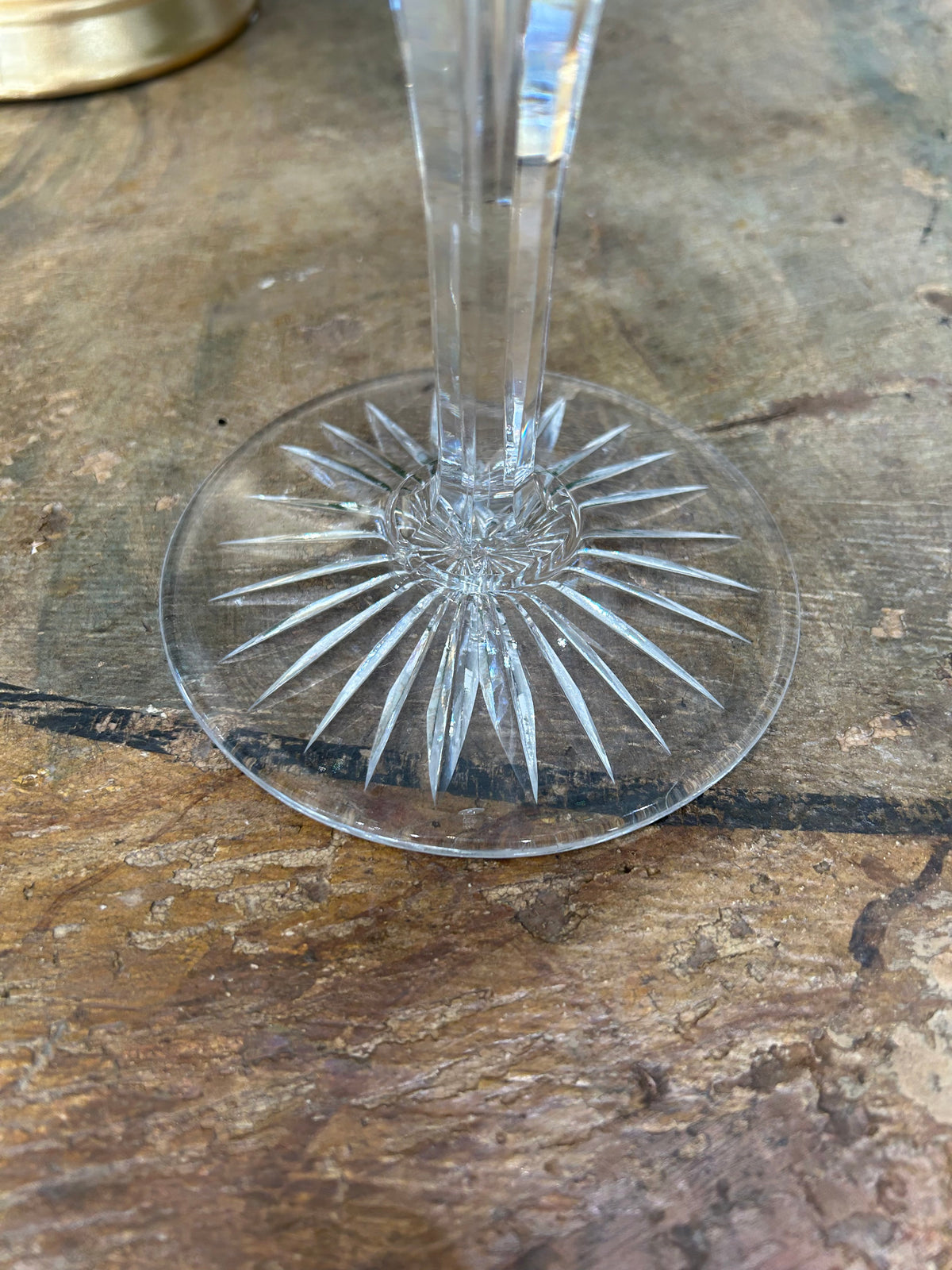 Antique hand-cut crystal pedestal compote