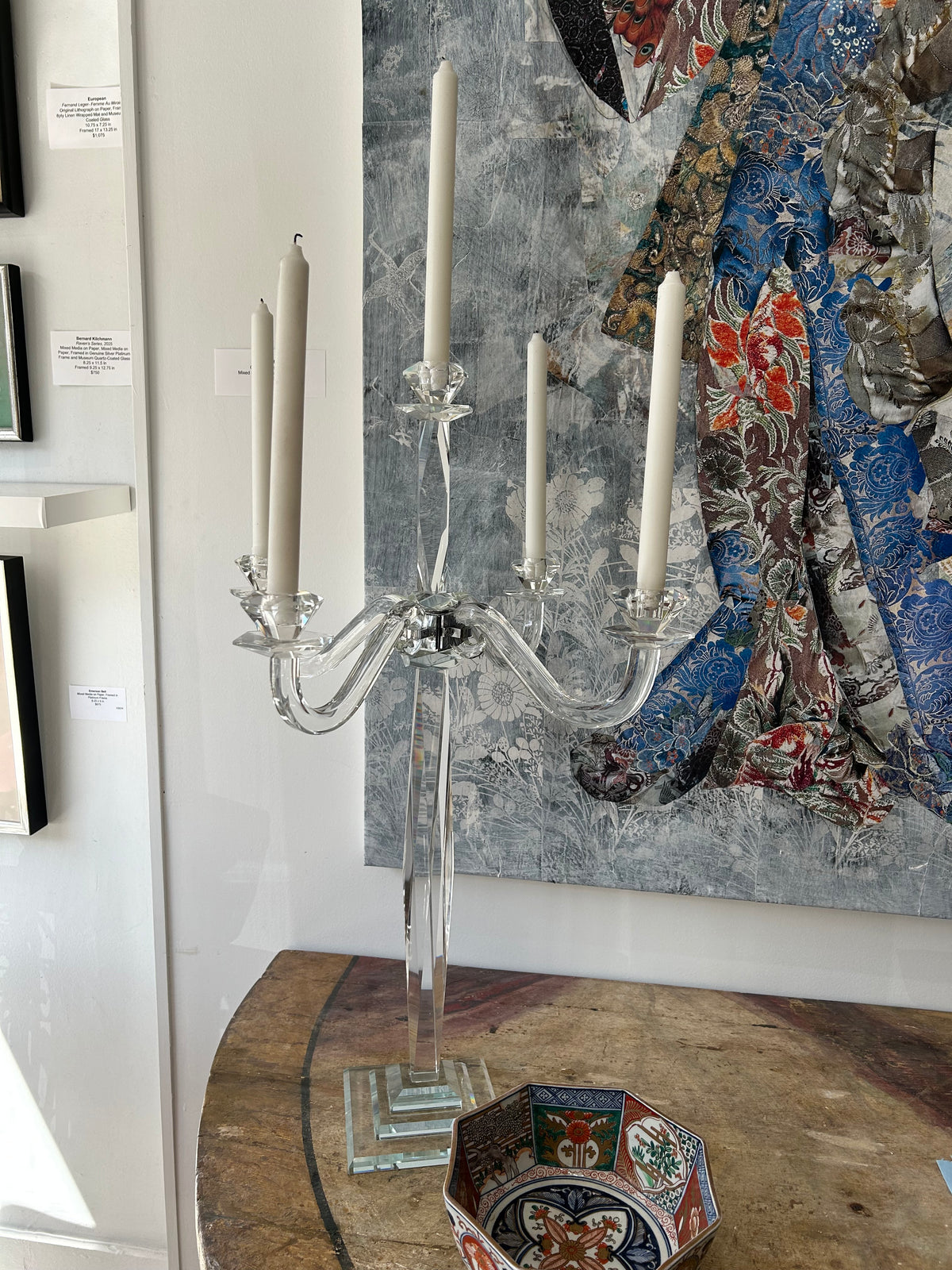 Pair of Crystal Five-Light Candelabra