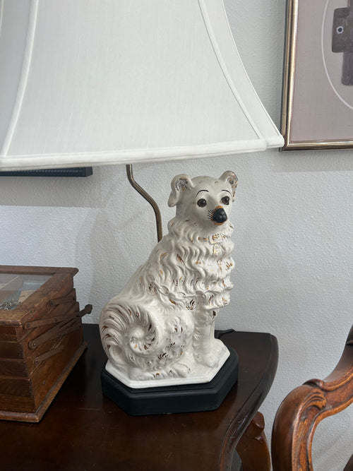 ANTIQUE STAFFORDSHIRE-STYLE DOG LAMP