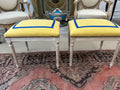 Pair of Louis XVI Upholstered Stools on Fluted Legs