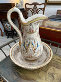 Vintage Italian Capodimonte-Style Ewer & Basin