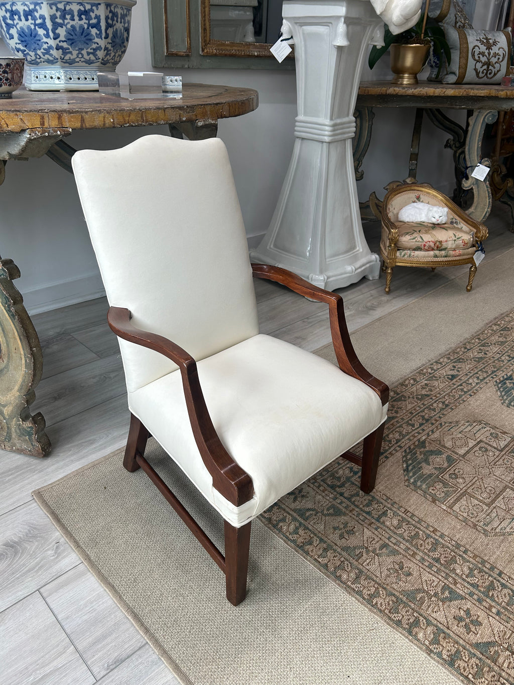 English Miniature Child Size Queen Anne Style Armchair
