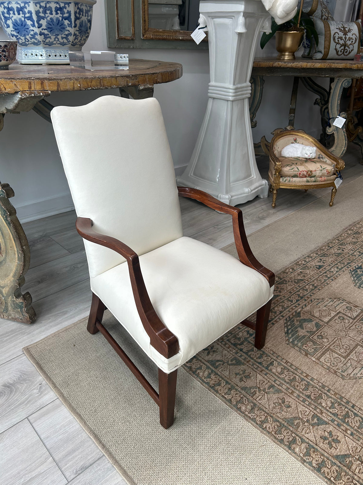 English Miniature Child Size Queen Anne Style Armchair