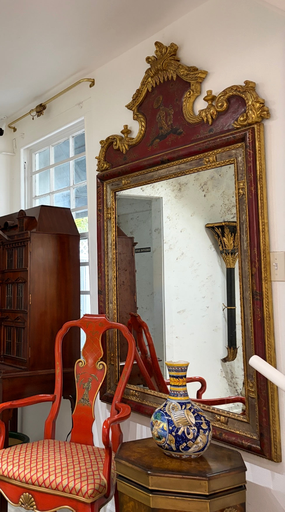 Monumental William Switzer Chinoiserie Mirror