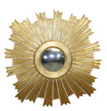 Large Italian Giltwood Sunburst Mirror with Convex Glass.