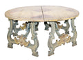 Pair Of Italian Painted Demi Lune Console Tables