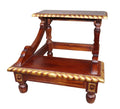 Carved Mahogany Bed Steps