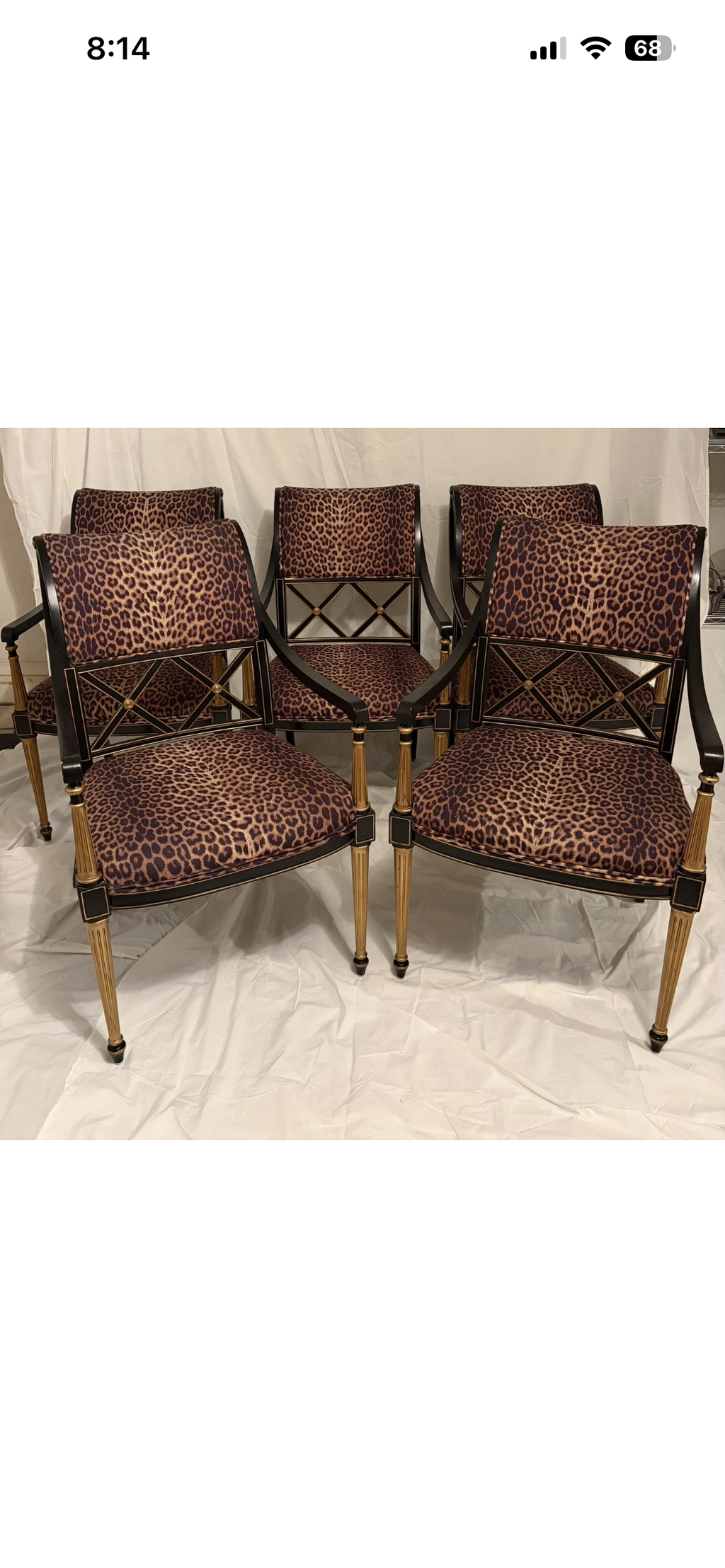 Set of Five Vintage Dorothy Draper for Henredon Hollywood Regency Armchairs