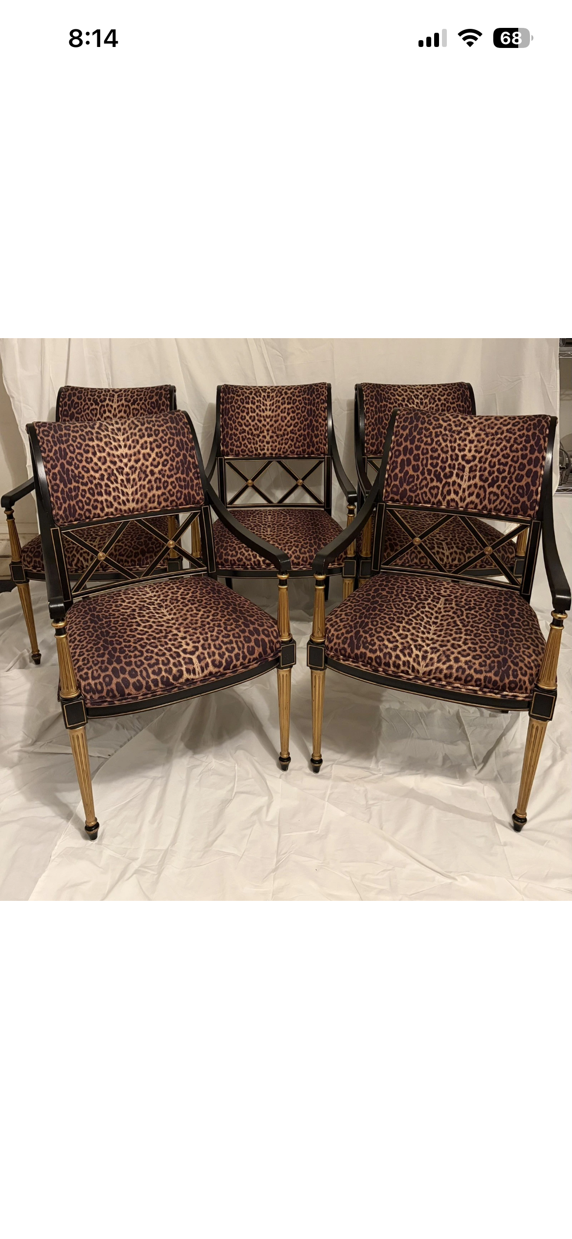 Set of Five Vintage Dorothy Draper for Henredon Hollywood Regency Armchairs