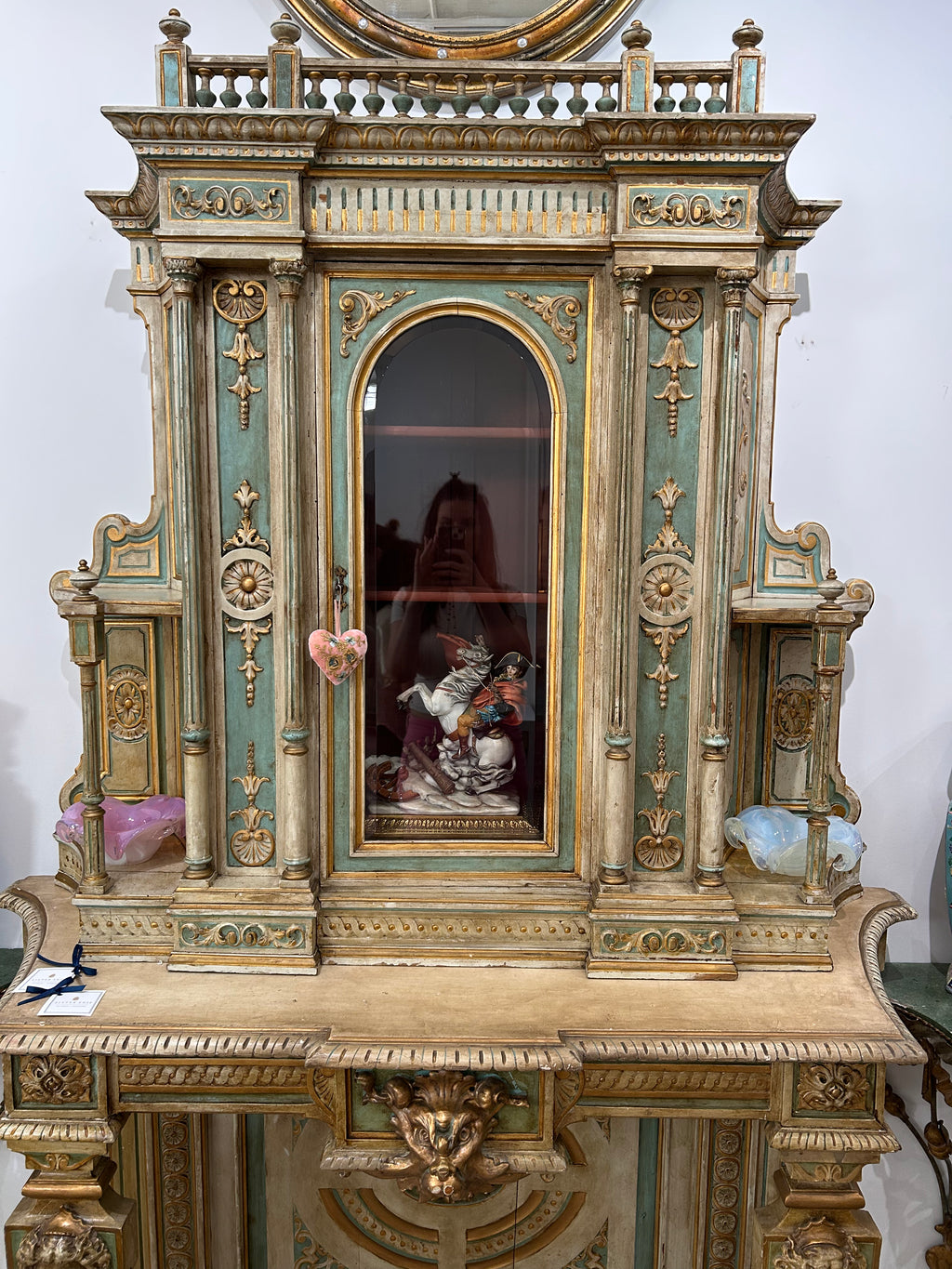 Exceptional Italian Renaissance Revival Polychrome & Parcel-Gilt Cabinet, 19th Century
