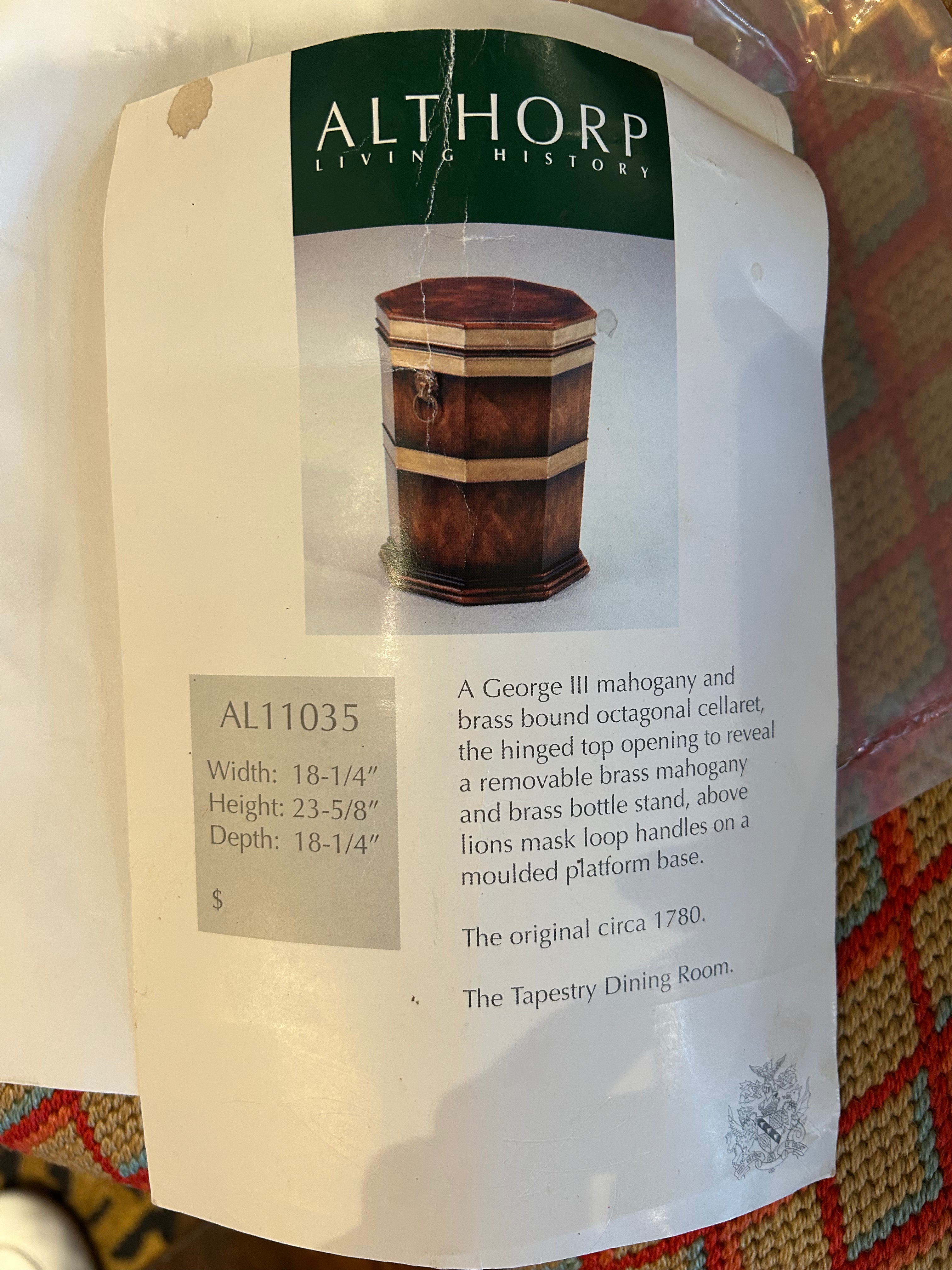 Theodore Alexander for Althorp Living History George III–Style Cellarette