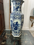 Pair of Vintage Chinese Blue-and-White Porcelain Vases