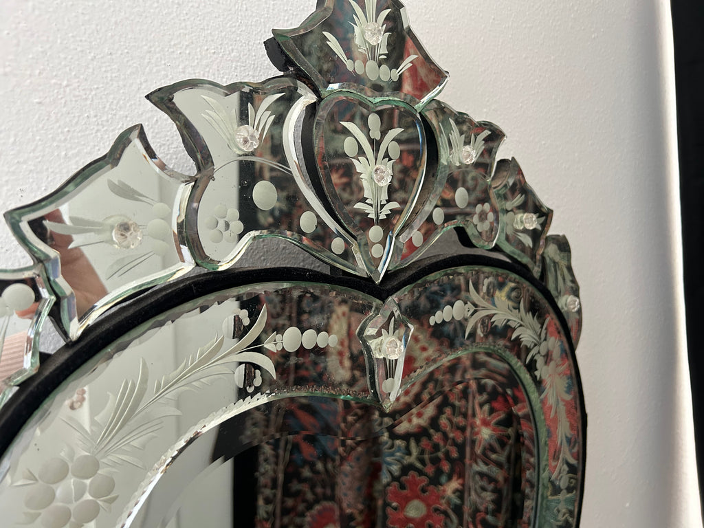 Vintage Venetian Heart Shaped Mirror
