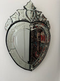 Vintage Venetian Heart Shaped Mirror