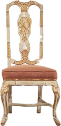 Set of Four Chinoiserie Queen Anne Style Dining Chairs