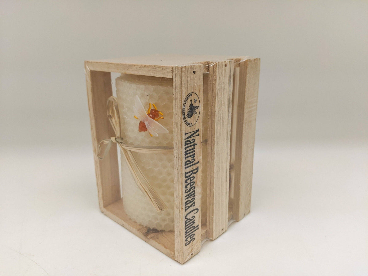 Natural Beeswax - 3" X 4" pillars: Cream